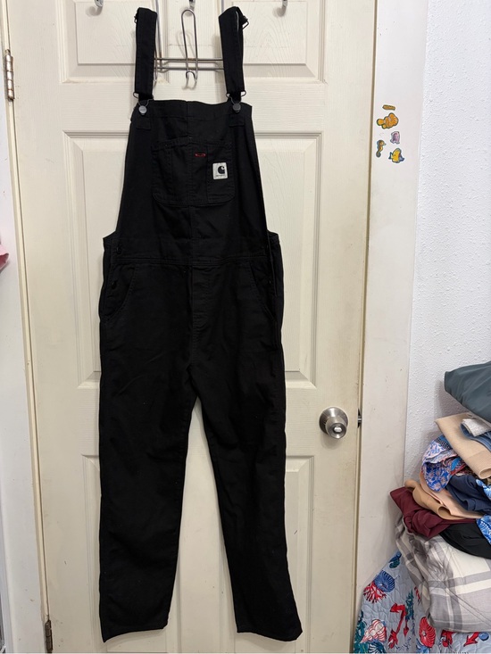 Carhartt Pants - Carhartt Black Bib Overalls with Logo Patch women’s size Large